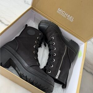 Michael Kors Black Combat Boots